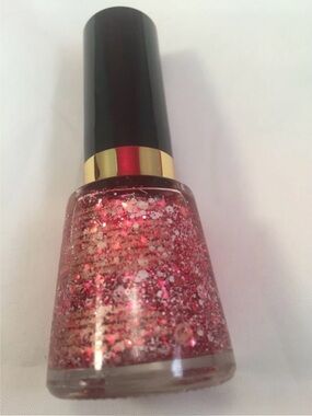 Revlon Red Nail Polish with White Accents. 678 Daring Graffiti